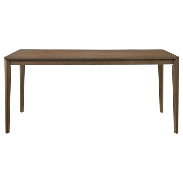  rectangular tabletop to create a design that exudes simple glamour. A lightly beveled top with cli