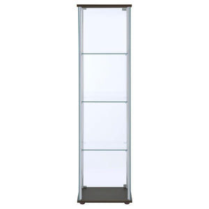 Bellatrix - 4-Shelf Clear Glass Curio Cabinet - Cappuccino