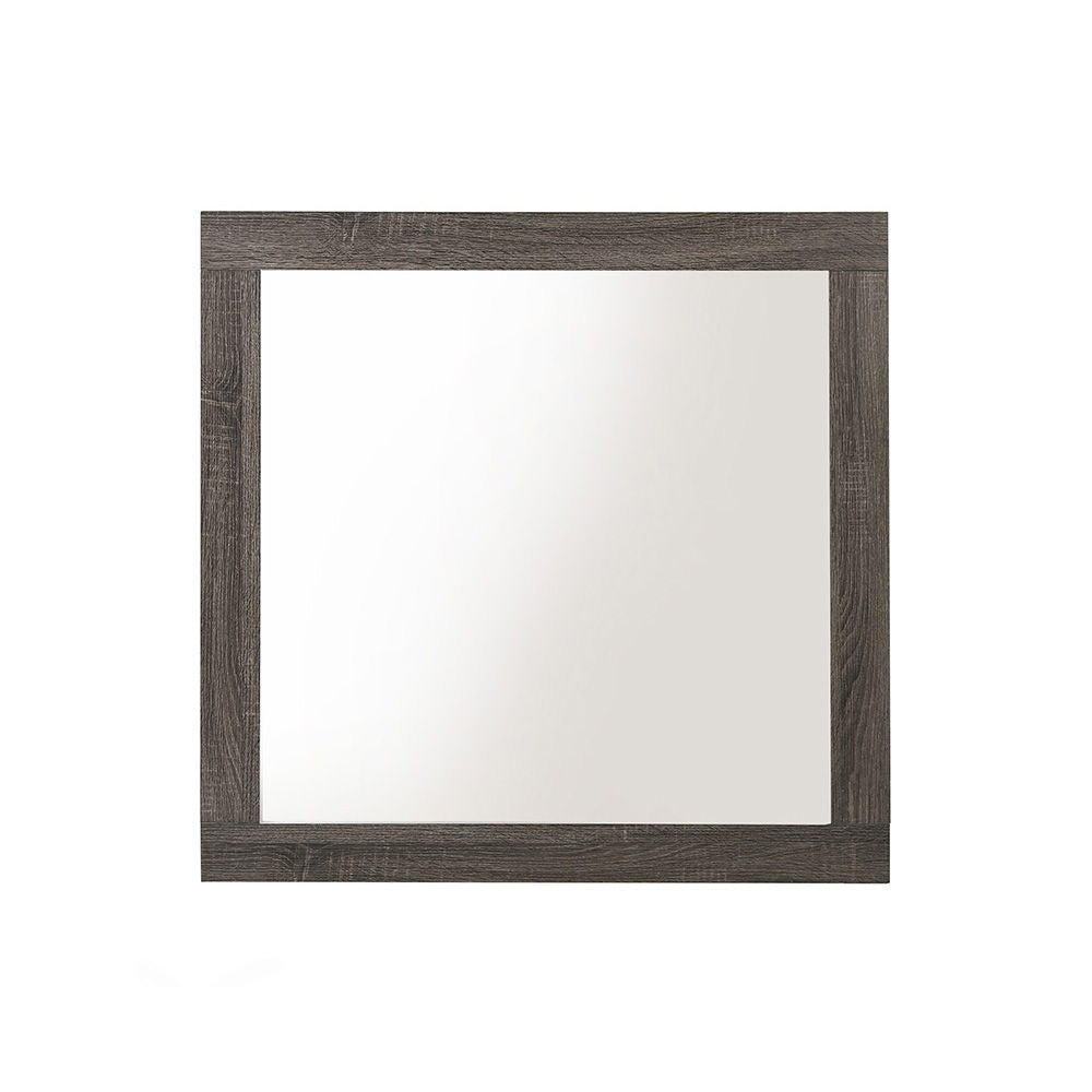 Mirror NOT Beveled Edge (3mm Thick) Wooden Trim Frame Shape: Square Orientation: Portrait/Landscape<br/><br/><b>Product Features</b><ul><li>Case: 1Pc/1Ctn</li><li>Finish: Rustic Gray Oak</li><li>Style: Transitional</li><li>Materials: Wood, Veneer, Composi
