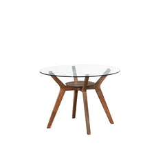The Oscar Glass Top Dining Table seamlessly blends durability and style, making it a standout piece for any modern home. Crafted from solid Rubberwood, premium engineered woods and Walnut veneers, it offers long-lasting strength, while the Walnut veneers 