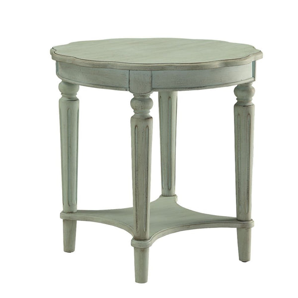 The French country-inspired Fordon occasional table is gracefully designed and made from quality materials. Scalloped round table top, turned legs and a bottom shelf, each piece is carefully crafted while superb functionality is kept in mind. This occasio