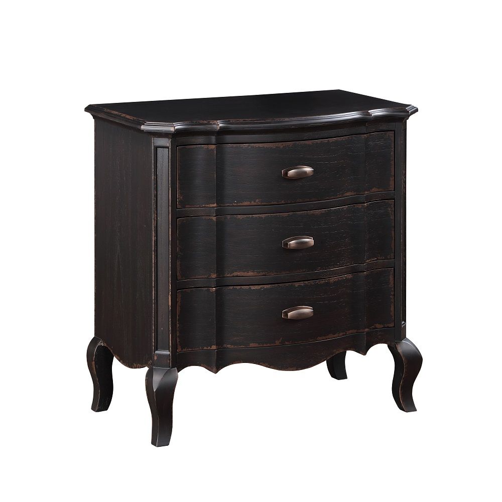 3 Drw Assembled Drawer: GLIDE Side Metal (Full Ext., 45mm), DOVETAIL French Front & English Back, Felt Lined Top Drawer, Manual Close Wooden Cabriole Leg