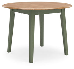Complement your homeâ€™s simply relaxed sensibility with this drop-leaf dining table. A charming green hue offers a chic contrast to the natural wood tone, for a casual look that vibes with a variety of aesthetics. When guests drop by, convert it from a s