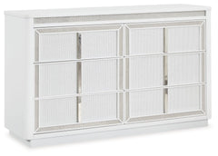 Transform your bedroom with this dresser. Its modern design and glamorous details create a sophisticated retreat. The built-in LED lighting and rhinestone-framed drawers add style and practical storage. Let your sanctuary shineâ€”and never let anyone dull