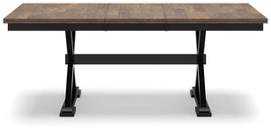 Wildenauer - Brown / Black - 9 Pc. - Extension Table