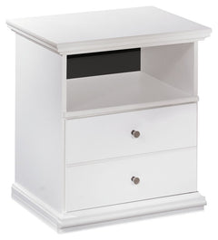 Clean and simply beautiful, this nightstand sets the standard for understated elegance. Though designed to look like a two-drawer piece, a single deep drawer provides plenty of storage potential. An open cubby offers plenty of display space, while the pew