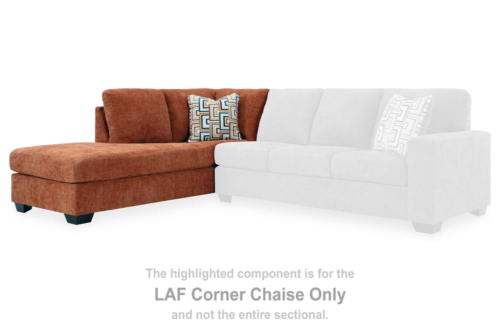 This left-arm facing corner chaise is made with polyester upholstery. Pairs with other items in the series to make a sectional.<br><br><b>Additional Dimensions</b><br><ul><li>Arm height: 25-"</li><li>Seat depth: 75-"</li><li>Seat height: 20-"</li><li>Top 