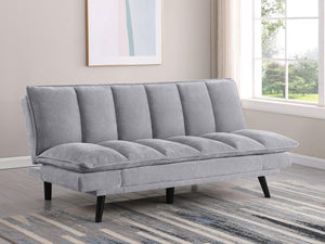  bringing inviting style to a convertible design. It goes from sofa to bed with a lay-flat mechanism
