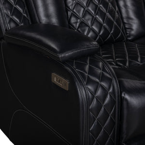 Orion II - Laf Sofa With Power Headrest & Footrest - Black