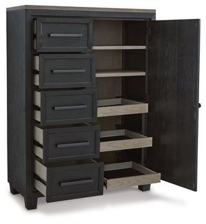 Foyland - Black / Brown - 6 Pc. - Dresser