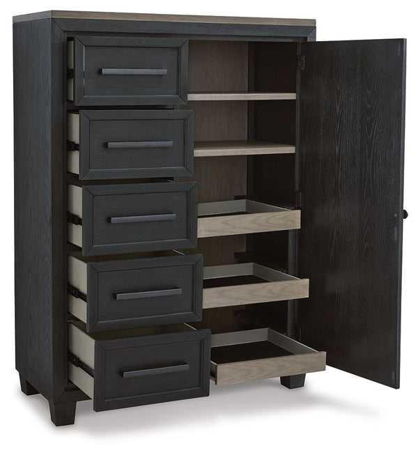 Foyland - Black / Brown - 6 Pc. - Dresser