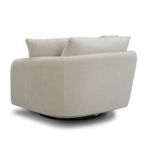 Boomer - Large Swivel Chair With 2 Toss Pillows (Set of 2) - Utopia Sand