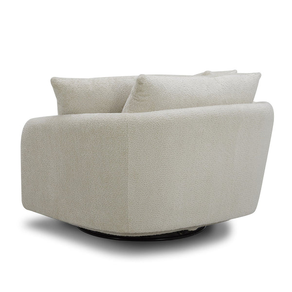 Boomer - Large Swivel Chair With 2 Toss Pillows (Set of 2) - Utopia Sand