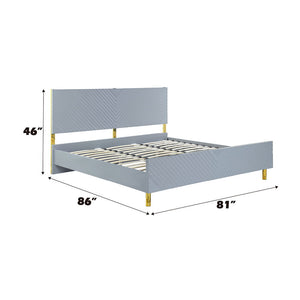 Gaines - Eastern King Bed - Gray High Gloss Finish
