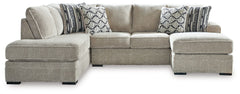 This sectional caters to your need for contemporary comfort. Itâ€™s decked out in feel-good fabric in a versatile hue. Family-friendly and ideal for hosts with the most, two chaises give more people the space the sprawl out. Quality time has never been so