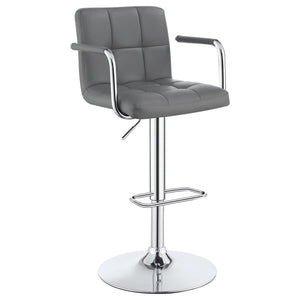 Upgrade your seating experience with this sleek hydraulic gas lift adjustable bar stool, perfect for modern kitchens or home bars. The stool features a cushioned seat with stylish tufting and a durable faux leather finish, providing both comfort and easy 