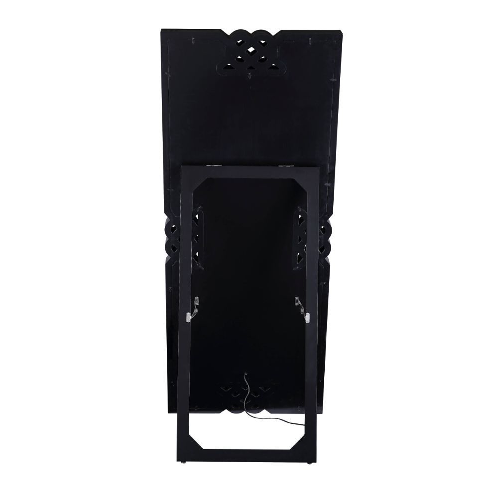 Noralie - Accent Floor Mirror W/ 9 LED Lights - Mirrored & Faux Diamonds - 26-"<br/><br/><b>Product Features</b><ul><li>Accent Floor Mirror</li><li>Hollywood Lighted Mirror (Bulb Not Included)</li><li>Rectangular Shape</li><li>Beveled Mirrored Frame</li><