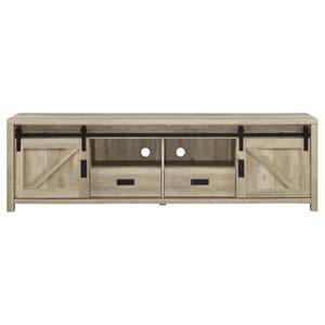 Madra - 2-Door Engineered Wood TV Stand - Distressed Pine