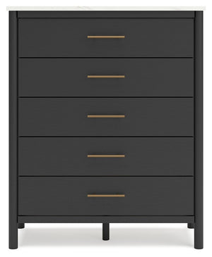 Cadmori - Black / White - Five Drawer Wide Chest