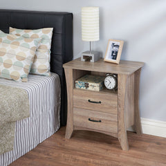 Enlarge your bedroom storage with this Colt nightstand in rustic natural finish. The large top surface holds a lamp and clock, and an open shelf keeps books and tissues within easy reach. It also features 2 drawers to store book, magazines, and other esse