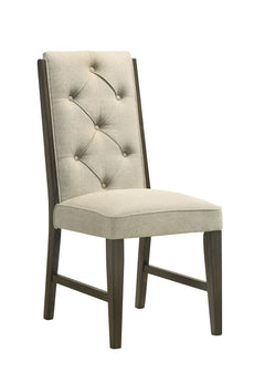 Bring a perfect blend of style and comfort to your dining space with this beautifully designed set. Featuring a sleek, dark-finished table with a sturdy trestle base, it provides a durable and inviting surface for everyday meals and gatherings. The uphols