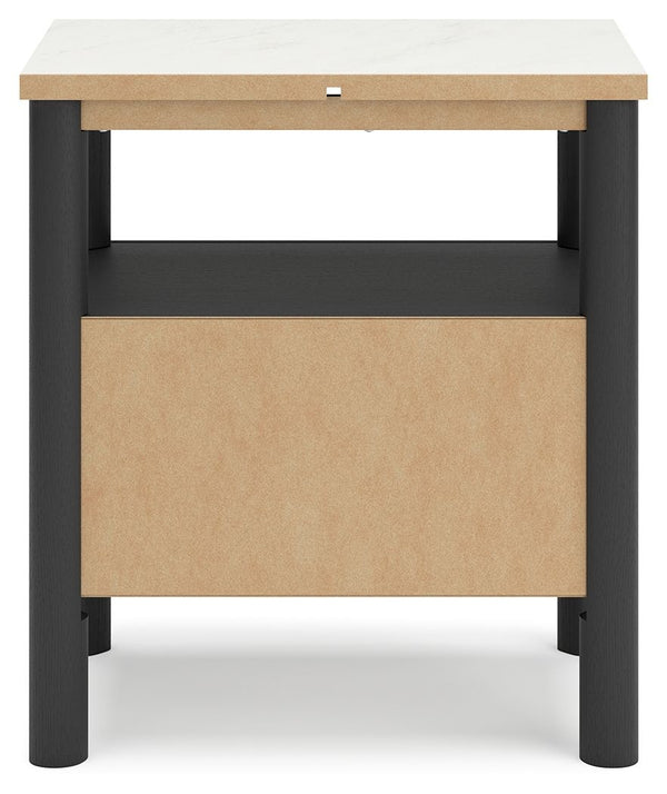 Cadmori - Black / White - One Drawer Night Stand