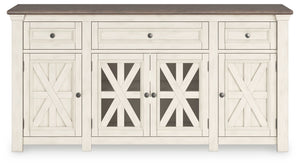 Bolanburg - White / Weathered Gray - Extra Large TV Stand