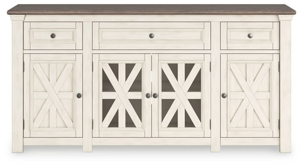 Bolanburg - White / Weathered Gray - Extra Large TV Stand