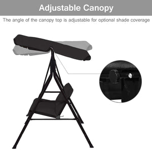 Brand New And High Quality<br>Outdoor Loveseat Swing Chair<br>Providing Two Comfortable Seats<br>With A Waterproof Top Canopy  Protecting You From Ultraviolet Ray And Drizzle<br>Black Steel Frame  Durable And Sturdy<br>With Seat And Back Cushion Add Comfo