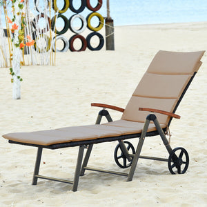 Sturdy aluminum construction holds up to 385 lbs<br>Ergonomic backrest with armrest fits your body curve to a better enjoyment<br>Soft non-woven cushion  provides a more comfortable relax<br>Environmentally friendly PE rattan  breathable and waterproof  s