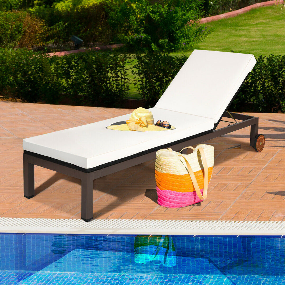 Sturdy metal frame supporting  holds up to 375 lbs<br>Ergonomic backrest in 5 tilting positions  fits your body curve to a better enjoyment<br>Soft & comfortable cushion with high resilience  provides a more comfortable relax<br>Environmentally friendly P