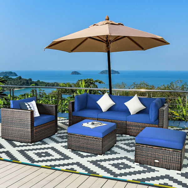 Durable rattan and sturdy steel materials are used to ensure a long lifespan <br>Thick and soft cushions for comfortable (pillows not included) <br>Removable and washable cushion cover with zipper <br>Free and flexible combination to meet your different n