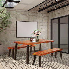Â Acacia wood and steel materials ensure long time use<br>Â The surface of the table is waterproof and not to be scratched easily<br>Â 2â€ diameter umbrella hole with cover can be sealed again for a complete table<br>Â Widely used in the living room  gar