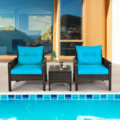 Made of high-quality PE rattan with strong toughness  it is not easy to break<br>Sturdy metal frame structure with superior load-bearing performance<br>A soft sponge filled cushions  comfortable and breathable<br>The thick tempered glass tabletop is sturd