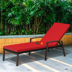 Sturdy steel construction for sturdiness and long lifespan<br>Durable and weather-resistant rattan is suitable for outdoor use<br>Backrest with 5 adjustable positions for an optimal experience<br>Handles on both sides offer extra support to your arms<br>M