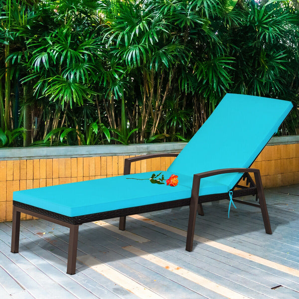 Sturdy steel construction for sturdiness and long lifespan<br>Durable and weather-resistant rattan is suitable for outdoor use<br>Backrest with 5 adjustable positions for an optimal experience<br>Handles on both sides offer extra support to your arms<br>M