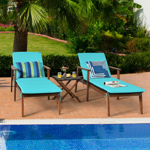 Adjustable fully reclining design with simple locking system <br>All-weather resistant rattan featuring sturdy wood construction <br>Very convenient to enjoy a warm sunshine at the pool or beach <br>Full padded and cushion offer you a comfortable experien