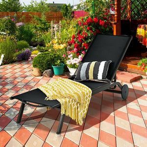 Are you looking for a chaise lounge to take a nap on the balcony  backyard or garden? Come and check out this adjustable lounge chair! Â  The adjustable backrest of chaise lounge with six positions will satisfy your different needs of reading  lying and s