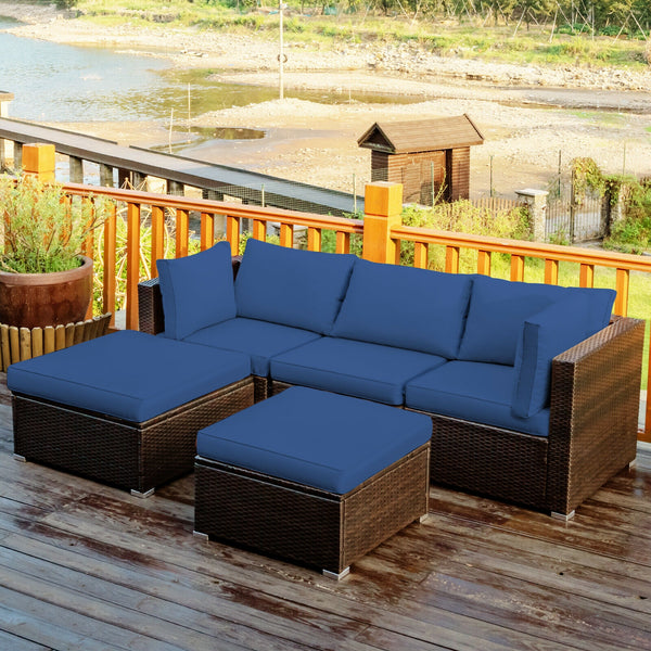 Sturdy steel structure provides strong stability and large bearing capacity<br>Durable and weather-resistant PE rattan provides a long service life<br>Lofty sponge padded seat and back cushions for more comfort and relaxation<br>Removable cushion cover wi
