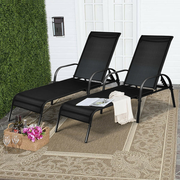 Don't leave the lounge chairs outside in raining days for prolonging its' using life <br>Made of Sun-proof and breathable fabric for long-lasting use <br>Powder coated steel frame provides sturdy support <br>Thick legs and anti-slip pads provide extra sta
