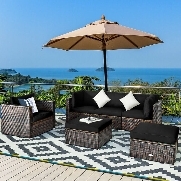 Durable rattan and sturdy steel materials are used to ensure a long lifespan <br>Thick and soft cushions for comfortable (pillows not included) <br>Removable and washable cushion cover with zipper <br>Free and flexible combination to meet your different n