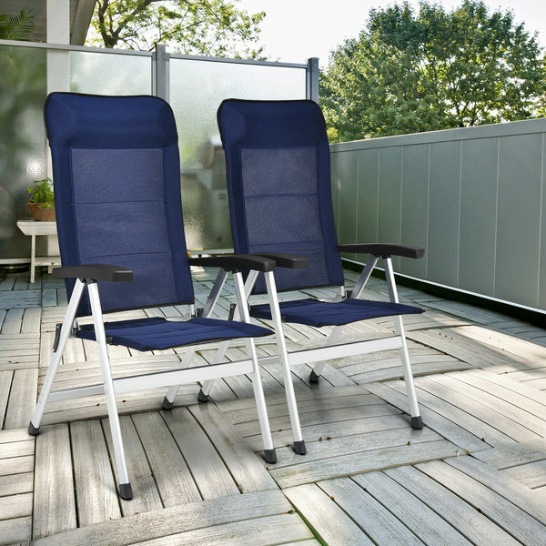The outdoor chair is designed to provide you great comfort and relaxation. Made of high-quality aluminum and iron  this chair features an outstanding sturdiness and a strong weight-bearing capacity of 300lbs. Â  The chair has 7 levels of the adjustable ba