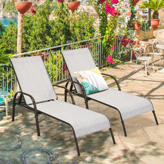 Don't leave the lounge chairs outside in raining days for prolonging its' using life <br>Made of Sun-proof and breathable fabric for long-lasting use <br>Powder coated steel frame provides sturdy support <br>Thick legs and anti-slip pads provide extra sta