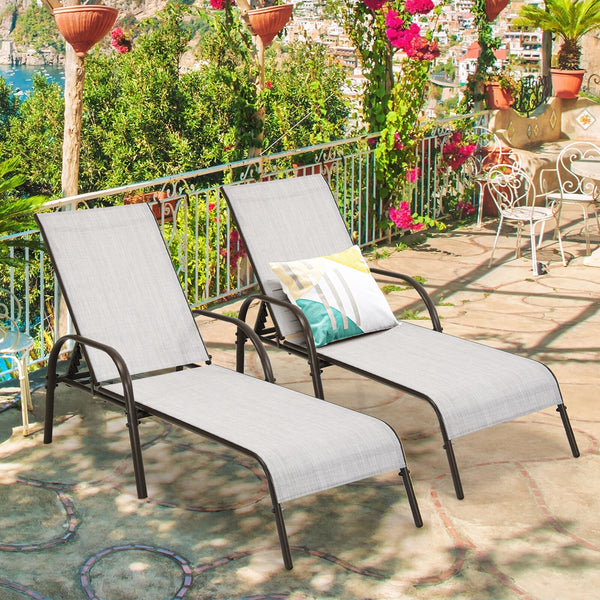 Don't leave the lounge chairs outside in raining days for prolonging its' using life <br>Made of Sun-proof and breathable fabric for long-lasting use <br>Powder coated steel frame provides sturdy support <br>Thick legs and anti-slip pads provide extra sta