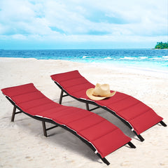 The folding lounge chair is crafted with heavy-duty steel and premium wicker  which provides you with satisfactory load-bearing capacity and stability. Â  Tightly hand-woven wicker and two-color cushion add a unique charm to your outdoor space. The frame 