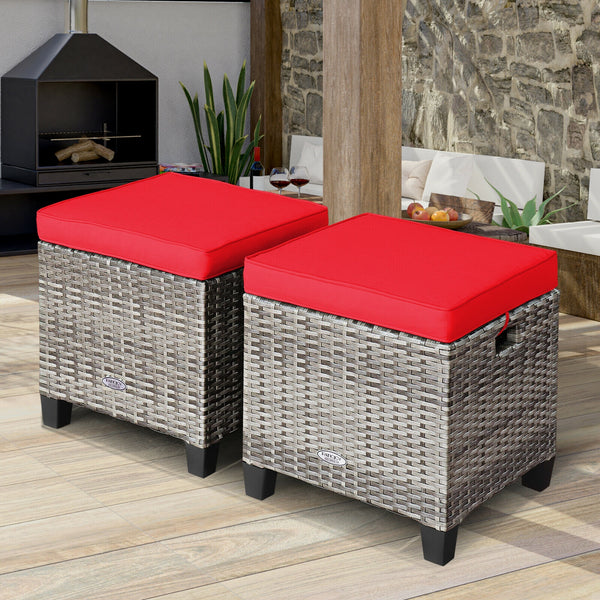 Â Can be used as additional seats with comfortable seat cushions<br>Â Ropes for keeping seat cushions with ottomans tightly<br>Â Serves as footstools for combining with other outdoor furniture<br>Â Waterproof and removable cushion covers for easy maintena