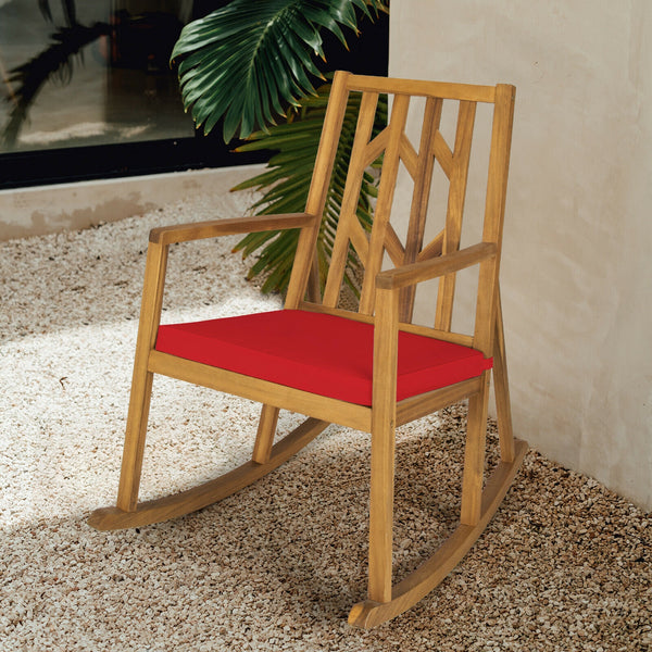 It will be a great experience to relax on a patio rocker with gentle rocking and cozy breeze. Â  And this patio rocking chair will be your perfect choice. The rocking chair is designed with a scientific sturdy base  and your body will be always within the