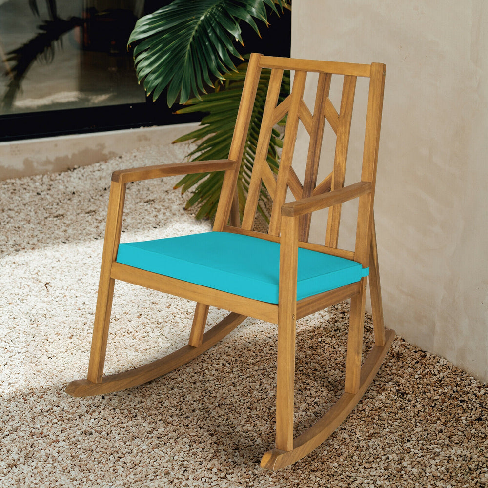 It will be a great experience to relax on a patio rocker with gentle rocking and cozy breeze. Â  And this patio rocking chair will be your perfect choice. The rocking chair is designed with a scientific sturdy base  and your body will be always within the
