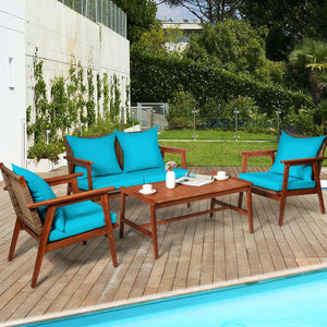 Including 2 x Single sofa  1 x Loveseat  1 x Coffee table  4 x Seat cushion  4 x Back cushion  1 x User guide<br>Hand-woven rattan is breathable and comfortable<br>Thick and soft cushions will provide you excellent comfort<br>Cover with the zipper of the 
