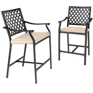 43" height fits well to most bar tables<br>Suitable for poolside  backyard  garden  and so on<br>Comfortable to sit with cozy backrest  armrests  and footrest<br>The soft cushion provides softness and coziness for you<br>Fix straps effectively avoid cushi